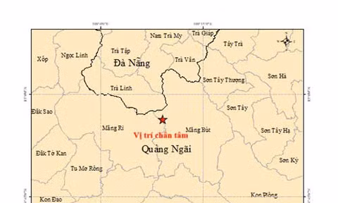 Chưa đầy 8 giờ, một xã ở Quảng Ngãi xảy ra 4 trận động đất