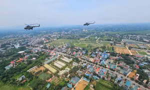 Quy định nghiêm ngặt của đội hình trực thăng kéo cờ Đảng, cờ Tổ quốc trên bầu trời Hà Nội