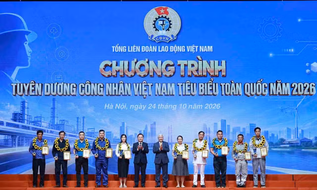 Tôn vinh 10 gương mặt Công nhân Việt Nam tiêu biểu toàn quốc năm 2026