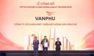 Văn Phú đạt top 10 chủ đầu tư Bất động sản uy tín 2026
