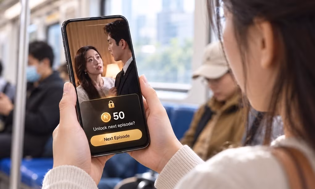 Một người xem phim ngắn trên điện thoại