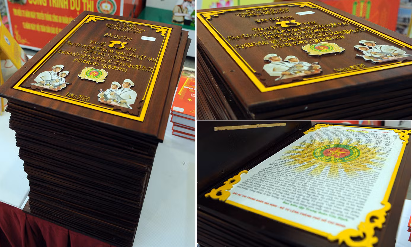 Ấn tượng bài thi viết về lực lượng công an khắc gỗ, chữ đẹp như in ảnh 5