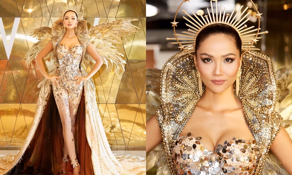 Hoa hậu Tiểu Vy mặc váy cô dâu, đội vương miện như “nữ hoàng” làm vedette show thời trang ảnh 13