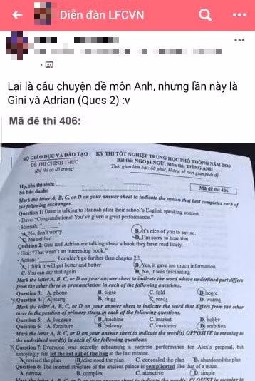 Vì sao fan Liverpool “phát cuồng” với đề thi tốt nghiệp THPT môn Anh năm 2020? ảnh 3