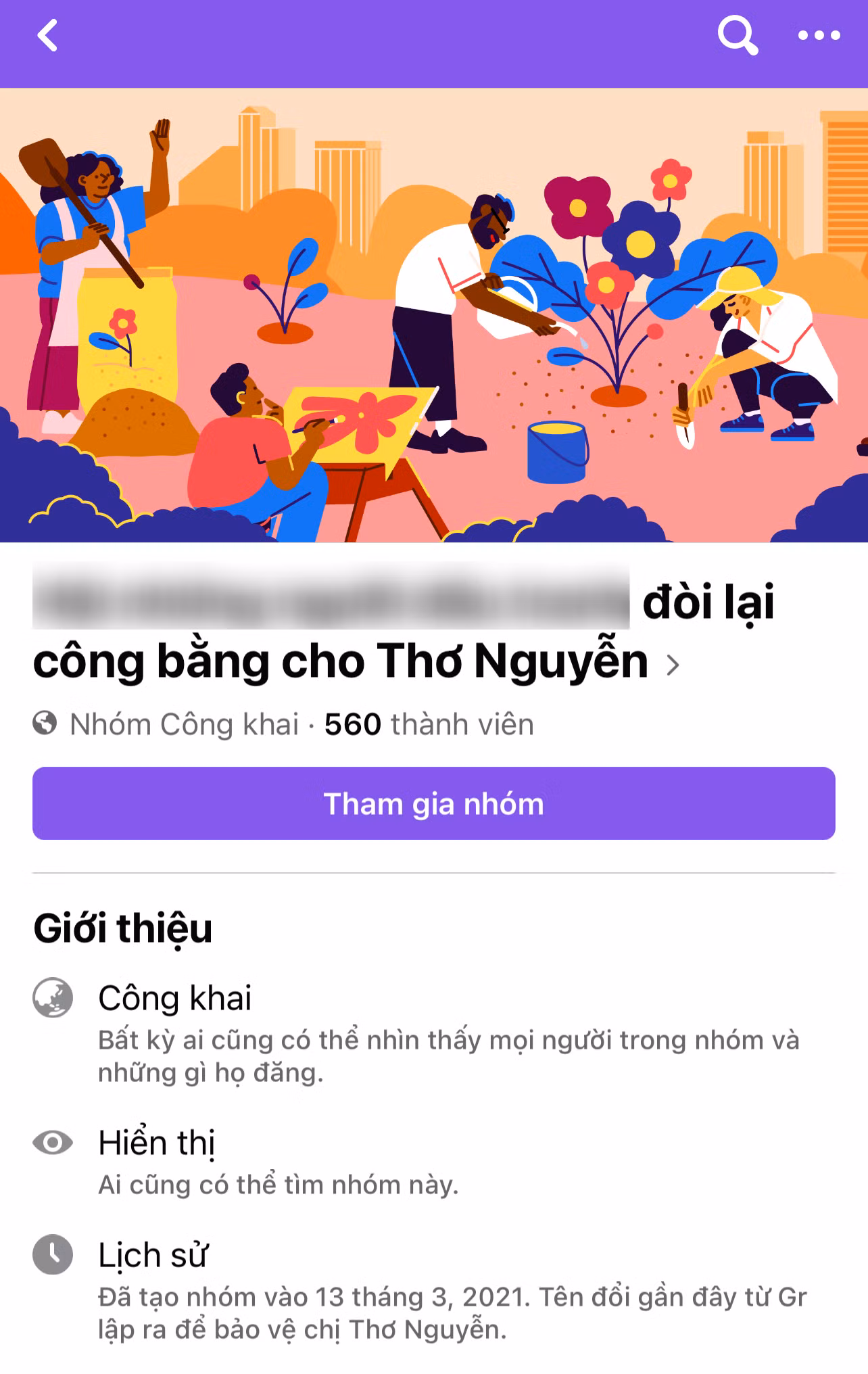 Netizen xôn xao khi xuất hiện group Facebook “đòi lại công bằng cho Thơ Nguyễn“ ảnh 1