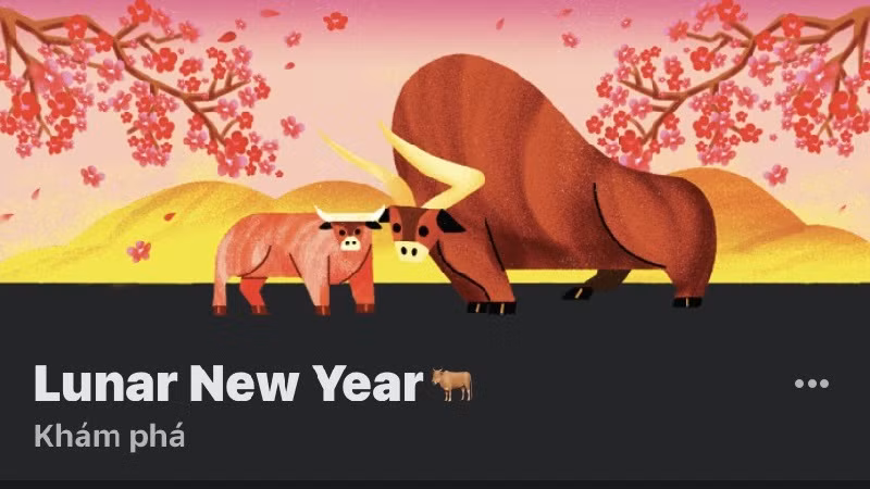 Facebook đổi logo trâu vàng và cành đào đón Tết, Google bắn pháo hoa tưng bừng ảnh 2