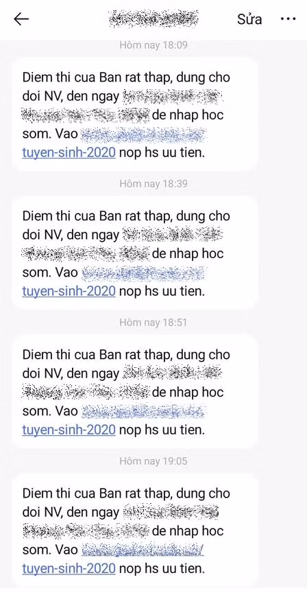 Sĩ tử phẫn nộ khi nhận tin nhắn chê điểm thấp từ một trường đại học ảnh 1