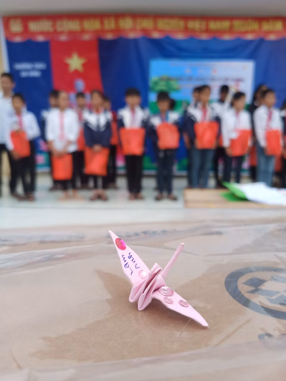Những cánh hạc giấy đồng hành cùng học sinh miền Trung vượt lũ đến trường ảnh 1