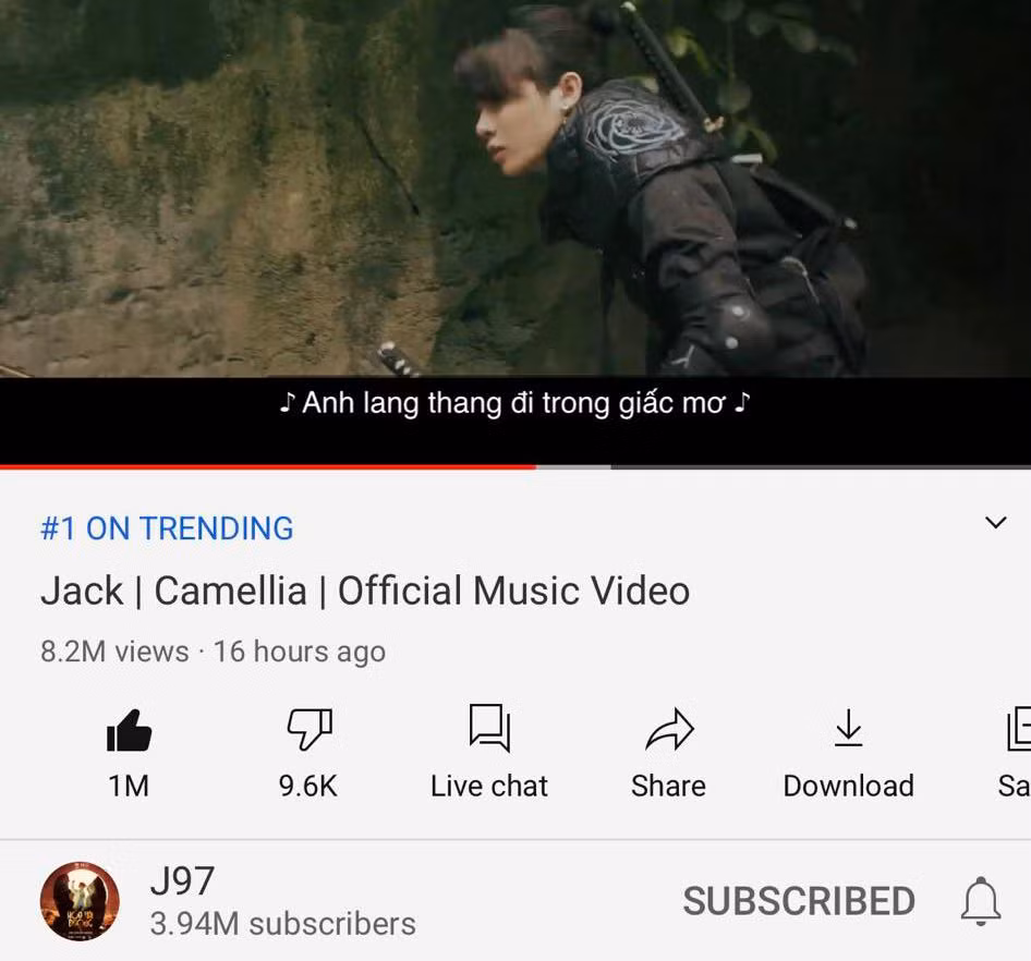 MV “Hoa Hải Đường” của Jack chưa đầy 16 tiếng đã “càn quét” nhiều BXH thế giới ảnh 4