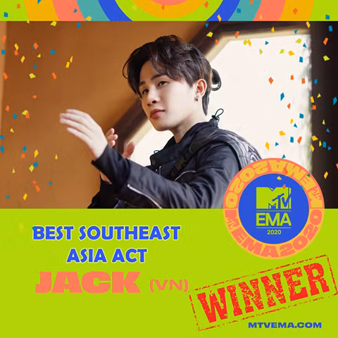 Đại diện Việt Nam tại MTV EMA 2020, Jack thắng giải “Best Southeast Asia Act“ ảnh 1