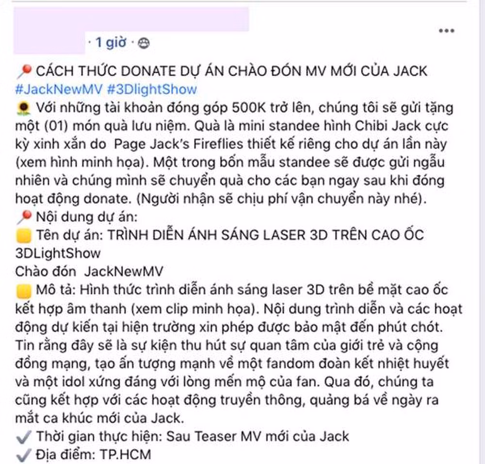Quản trị viên FC của Jack kêu gọi ủng hộ MV mới nhưng nội dung lại gây tranh cãi ảnh 1