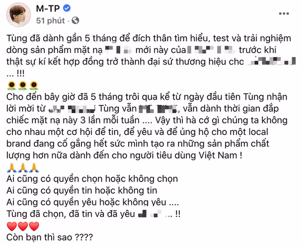 Bị phản ứng gay gắt, Sơn Tùng lên tiếng việc đại diện thương hiệu gây tranh cãi ảnh 4