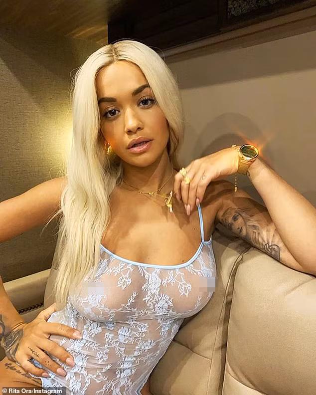 Rita Ora mặc nội y, 'thả rông' vòng 1 nóng bỏng hết nấc ảnh 3