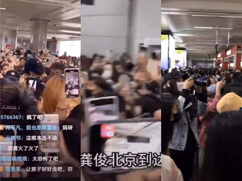 Mỹ nam “Sơn Hà Lệnh” Cung Tuấn hoang mang khi bị fan vây kín ở sân bay ảnh 2
