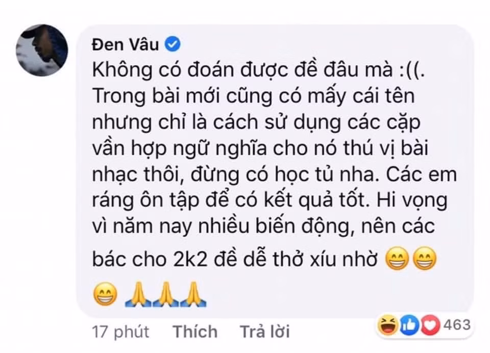 Nhờ “tiên tri” đúng đề Văn, MV mới của Đen Vâu leo thẳng Top 1 Trending YouTube ảnh 3