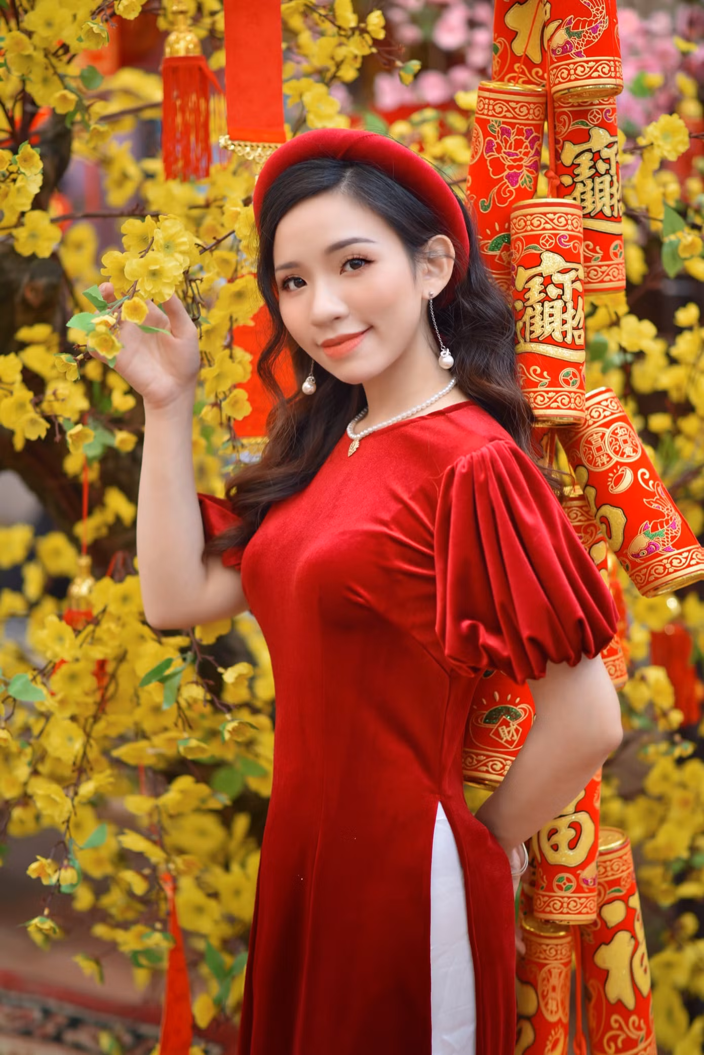 Á khôi Nghiêm Hoàng Diễm Anh hóa thân trong màu sắc hoa Đào ảnh 5