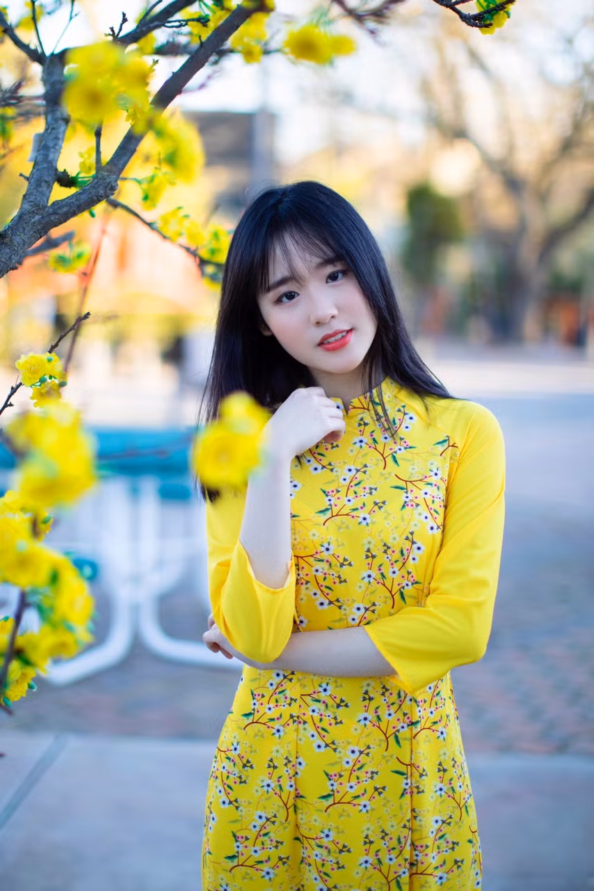Rực rỡ sắc vàng với bộ ảnh áo dài Việt Nam đón Tết của du học sinh tại Mỹ ảnh 5