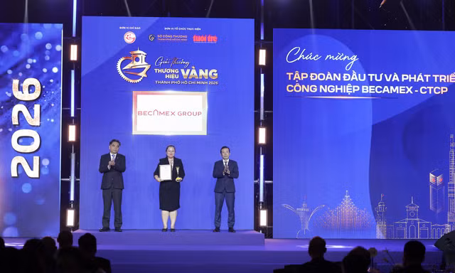 Tập đoàn Becamex được vinh danh Thương hiệu Vàng TPHCM năm 2026