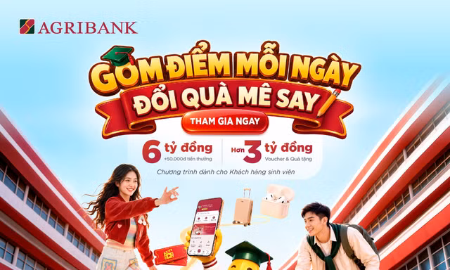 Agribank cùng sinh viên 'Gom điểm mỗi ngày – Đổi quà mê say' trên Agribank Plus