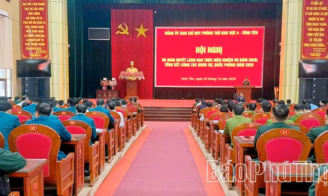 Xây dựng Ban Chỉ huy Phòng thủ Khu vực 4 - Vĩnh Yên theo mục tiêu “mẫu mực, tiêu biểu” cho năm 2026