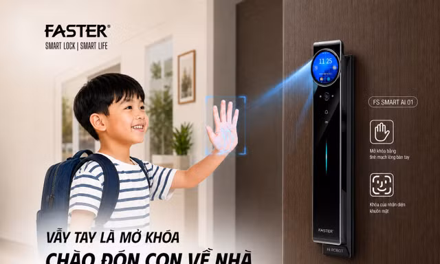 Khóa thông minh Faster ứng dụng AI nâng chuẩn bảo mật cho ngôi nhà hiện đại