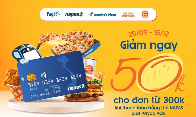 Thưởng thức món ngon mỗi ngày, giảm ngay 50.000 đồng khi thanh toán bằng thẻ NAPAS