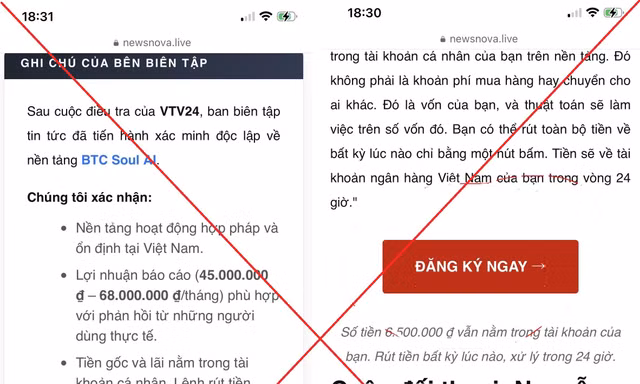 Cảnh báo thủ đoạn giả mạo báo chí và thương hiệu Vietcombank để dụ dỗ đầu tư nền tảng tiền số trái phép