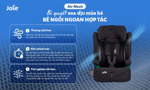 Joie Baby ra mắt dòng ghế ngồi ô tô vải lưới thoáng khí (Air Mesh)