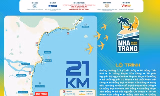 Nha Trang Night Run 2026 mở hành trình 21km qua Libera Nha Trang