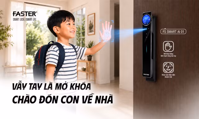 Khóa thông minh Faster ứng dụng AI nâng chuẩn bảo mật cho ngôi nhà hiện đại