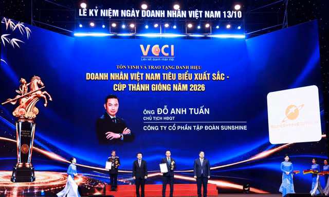 Chủ tịch Tập đoàn Sunshine được vinh danh Doanh nhân Việt Nam tiêu biểu xuất sắc – Cúp Thánh Gióng 2026