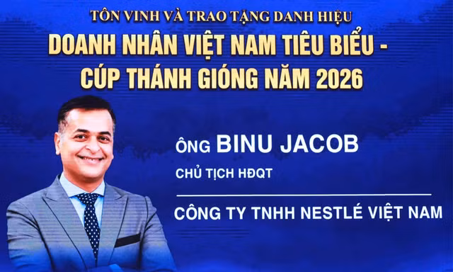 Tổng Giám đốc Nestlé Việt Nam được vinh danh trong Top 100 Doanh nhân tiêu biểu toàn quốc