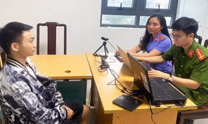 Đối tượng Võ Quang Lực tại Cơ quan Công an.