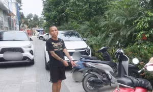 Đối tượng Luân tại hiện trường. Ảnh: Công an tỉnh Bắc Ninh.