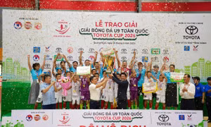 Bàn phản lưới nhà của SLNA đưa HVL Sơn La lần đầu vô địch U9 quốc gia