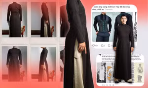 Đang viral trên "thành phố Sợi chỉ": Thiết kế áo dài nam chiết eo gây tranh cãi