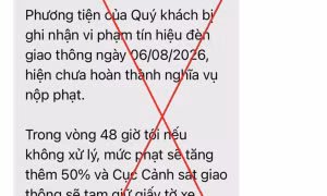 Cảnh báo chiêu lừa nộp 'phạt nguội' qua tin nhắn