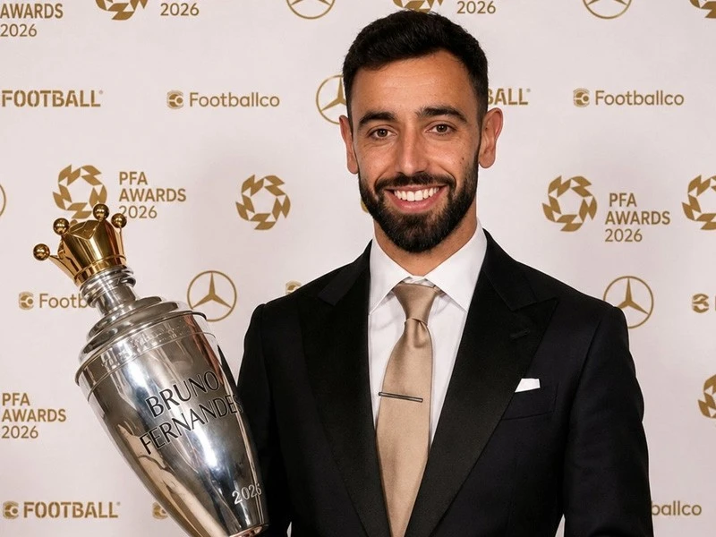 Bruno Fernandes bội thu danh hiệu cá nhân mùa giải 2025/2026