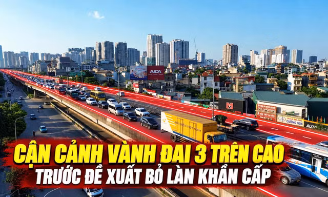 Hiện trạng Vành đai 3 trên cao trước đề xuất bỏ làn khẩn cấp