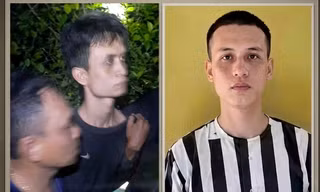 Võ Hoàng Duy khi bị bắt và ảnh Duy bị truy nã.