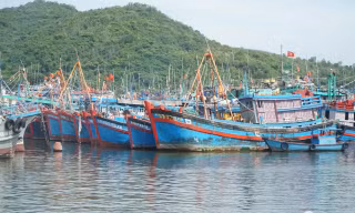 Tàu cá neo đậu tại cảng Hòn Rớ.