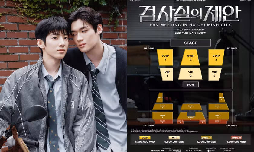 Sơ đồ - giá vé fan meeting Yoon Sik - Si Woo rẻ bất ngờ, chưa mở bán đã bị đôn giá
