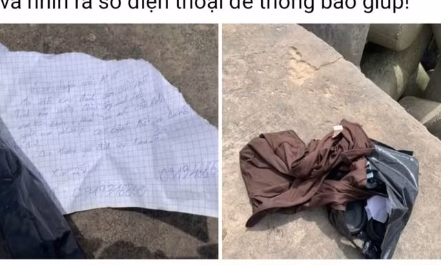 Xác minh thư tuyệt mệnh để lại bờ kè ở Cà Mau