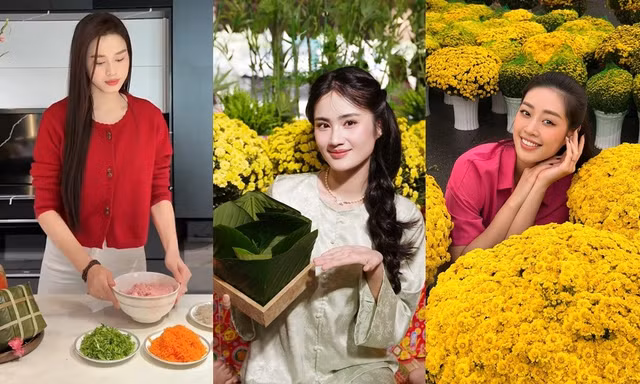 Các nàng hậu dọn nhà đón Tết: Đỗ Thị Hà, Ý Nhi, Khánh Vân ai cũng đảm đang
