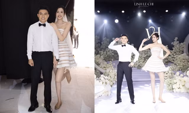 Thay 4 bộ váy cưới nhưng Hoa hậu Đỗ Thị Hà chỉ đi một đôi giày bệt cực xinh