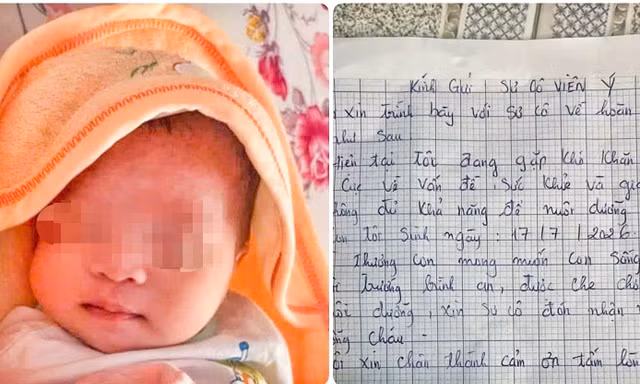 Bé gái bị bỏ rơi tại tịnh thất kèm thư tay