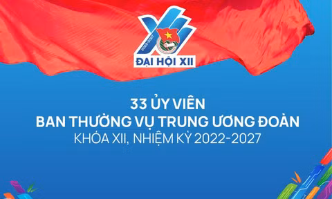 INFOGRAPHIC: 33 Ủy viên Ban Thường vụ T.Ư Đoàn khóa XII, nhiệm kỳ 2022 - 2027