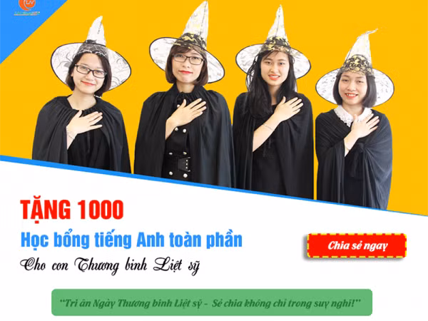 1000 suất học bổng tiếng Anh cho con các thương binh, liệt sỹ