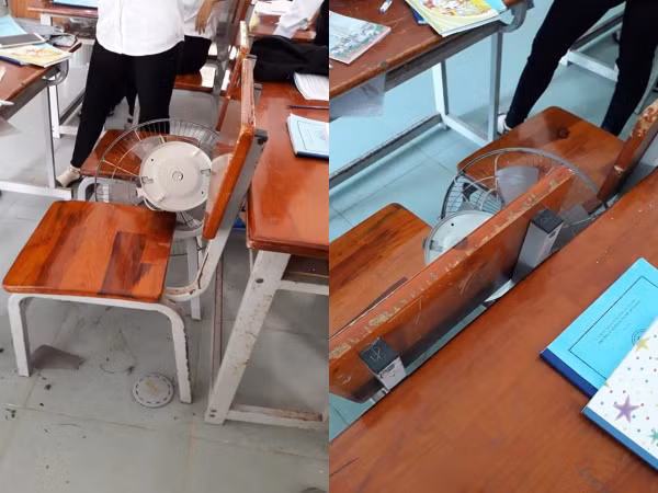 Nỗi sợ muôn thuở của học sinh: Quạt rơi trúng người!