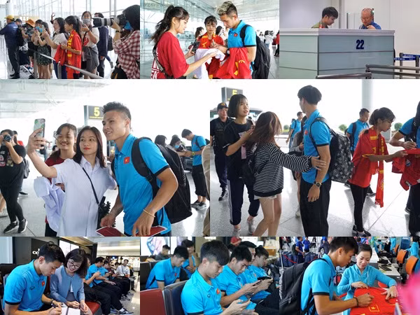 Quang Hải, Công Phượng được fan săn đón trước giờ đi Myanmar